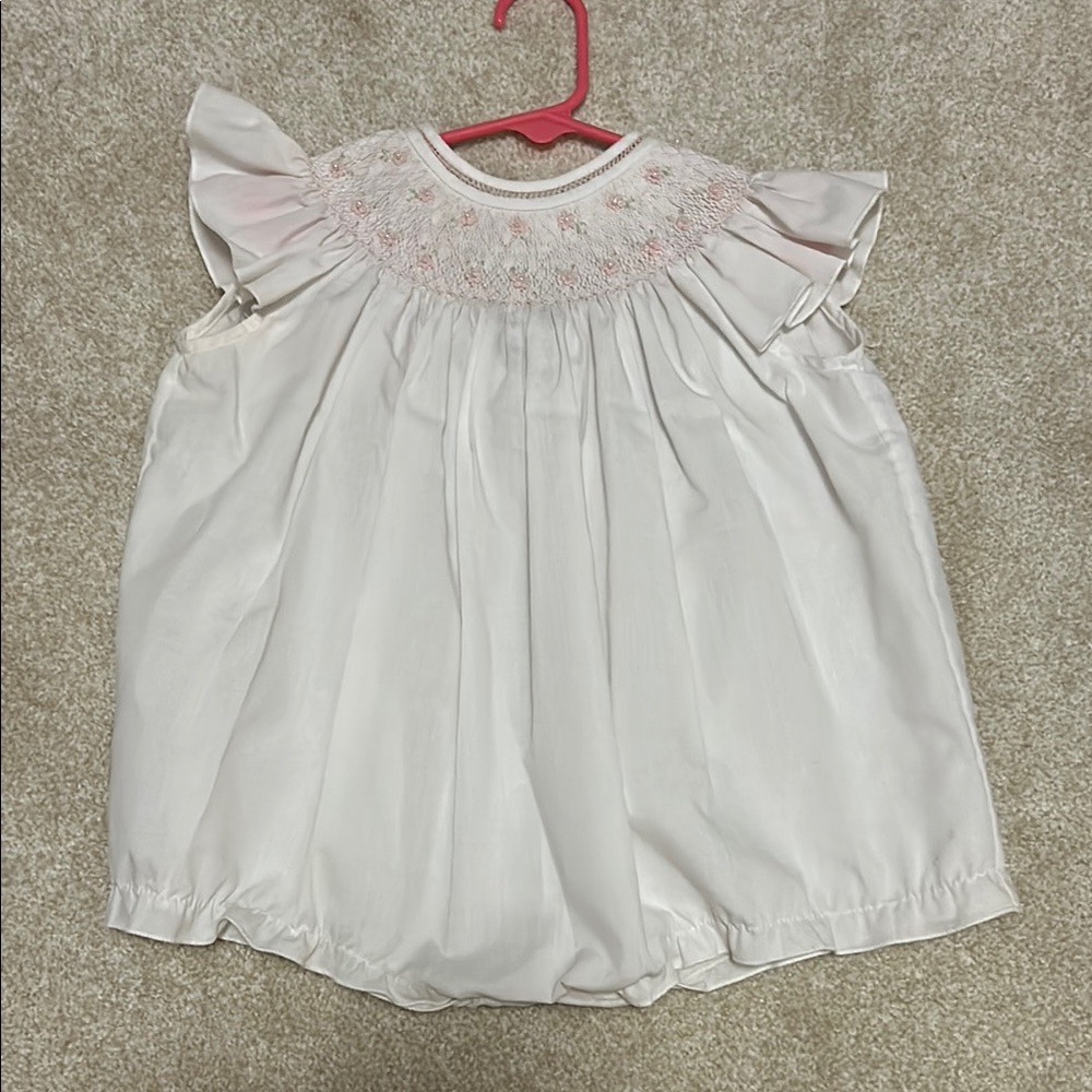 White Smocked Kids One Piece